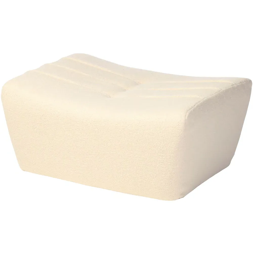 Cosy Pouffe Footstool - White, Boucle