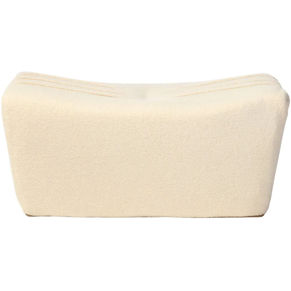 Cosy Pouffe Footstool - White, Boucle