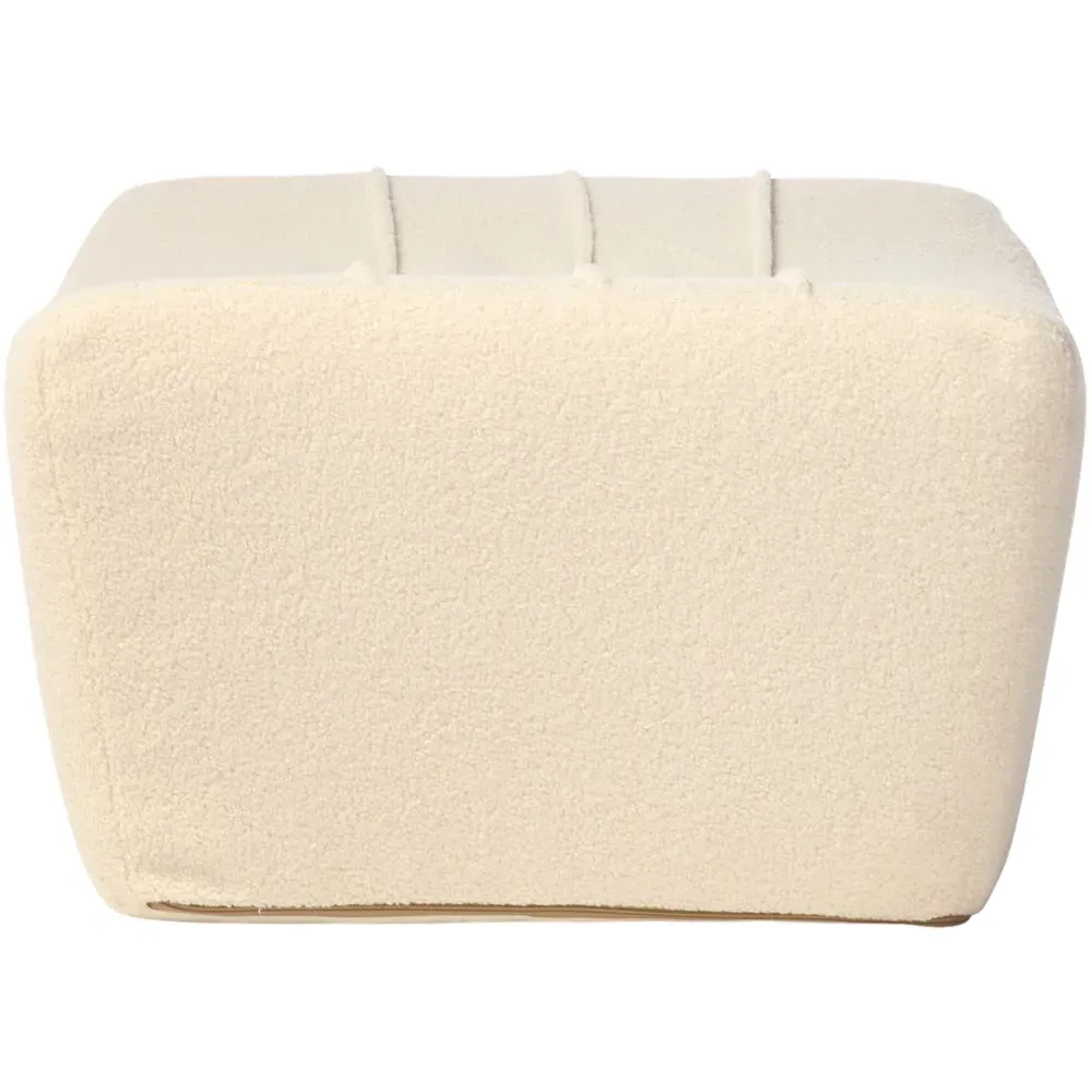 Cosy Pouffe Footstool - White, Boucle