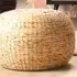 Danish Round Rattan Footstool - Brown