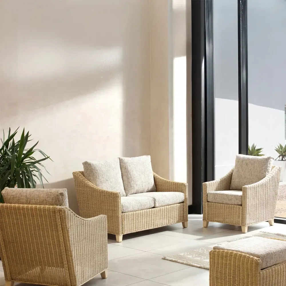 Dijon 2-Seater Sofa Suite - Cream, Rattan