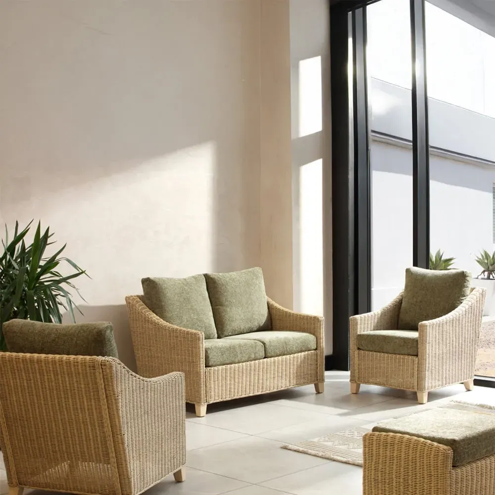Dijon 2-Seater Sofa Suite - Sage, Rattan