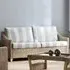 Dijon 3-Seater Athena Stripe Sofa - Cream, Rattan