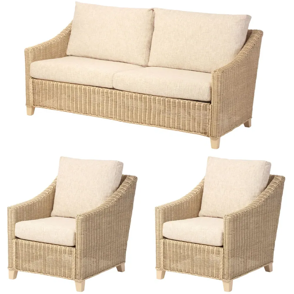 Dijon 3-Seater Sofa - Cream, Cotton