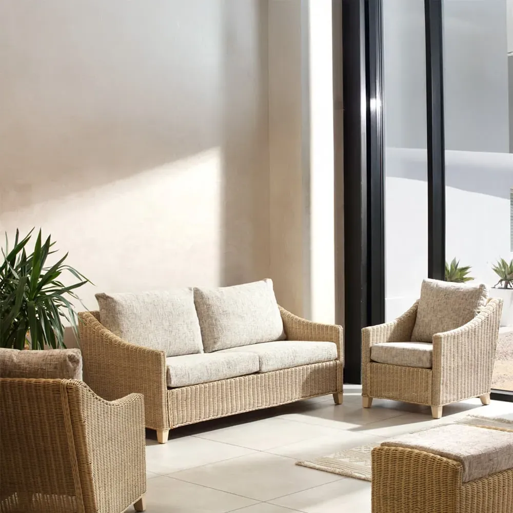 Dijon 3-Seater Sofa Suite - Cream, Rattan