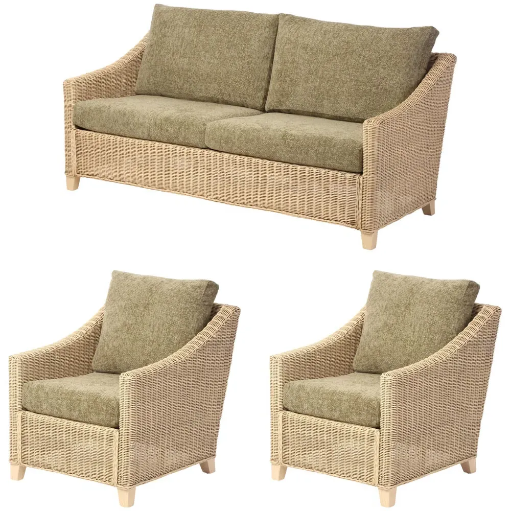 Dijon 3-Seater Sofa Suite - Cream, Rattan