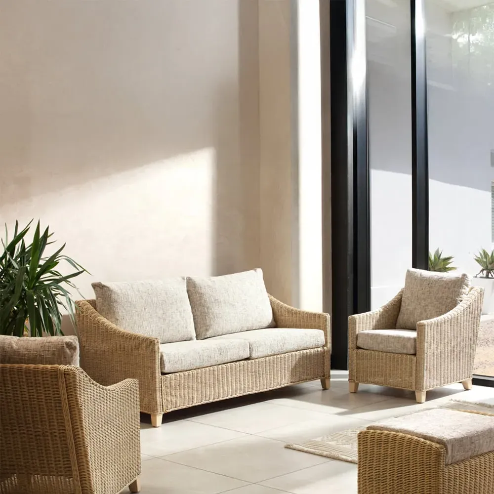 Dijon 3-Seater Sofa Suite - Cream, Rattan