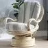 Dijon Athena Stripe Swivel Rocking Chair - Cream, Rattan