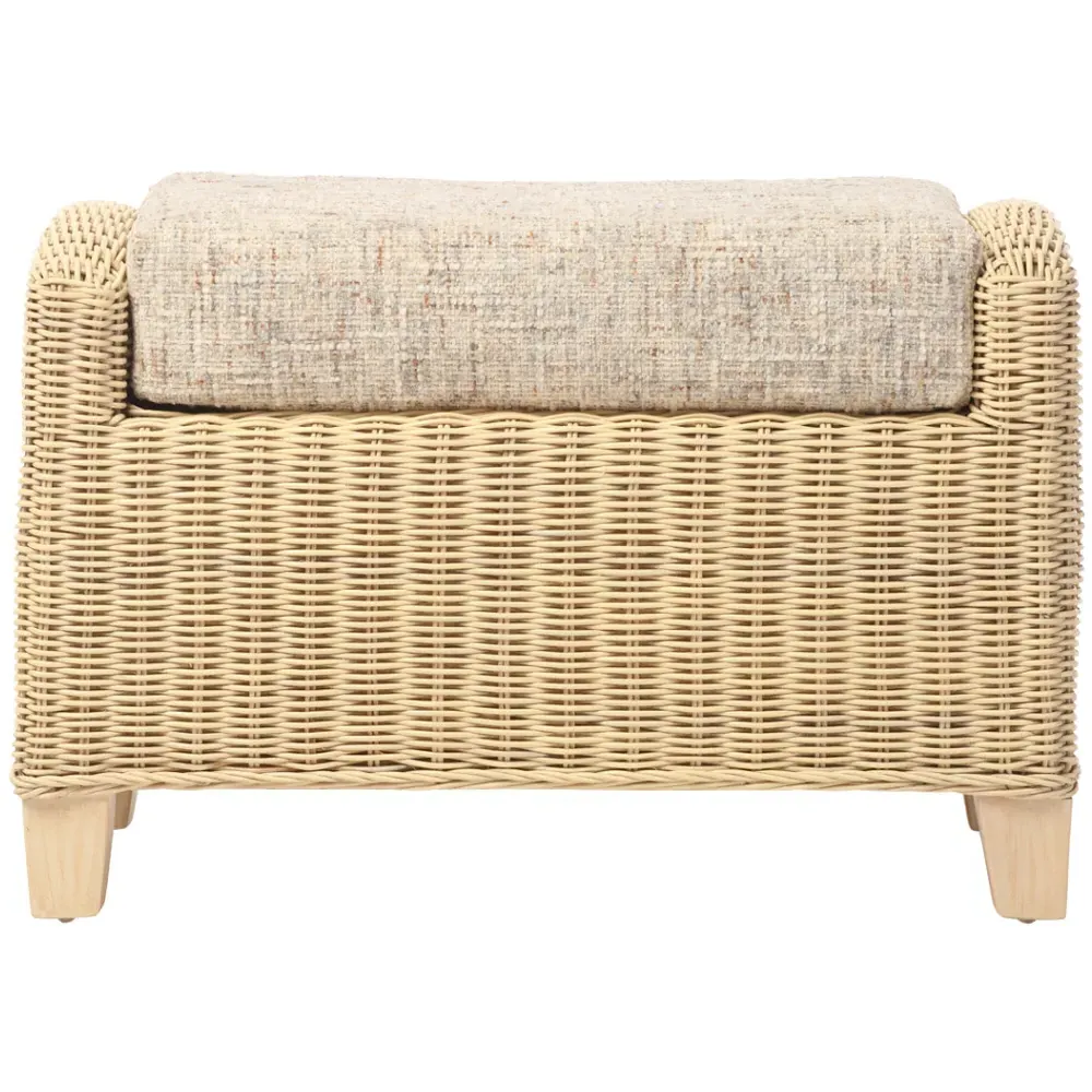 Dijon Farrow Footstool - Cream, Rattan