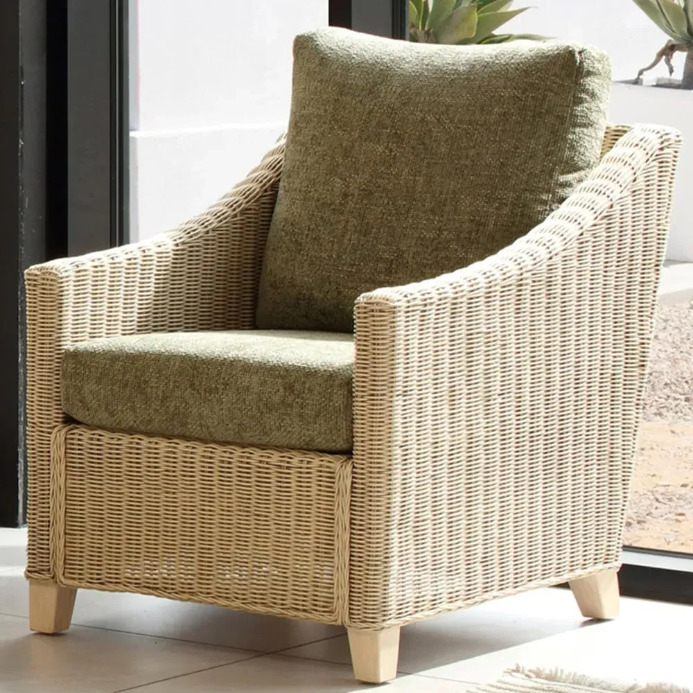 Dijon Jubilee Sage Armchair - Cream, Rattan