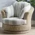 Dijon Tub Swivel Chair - Cream, Natural Rattan