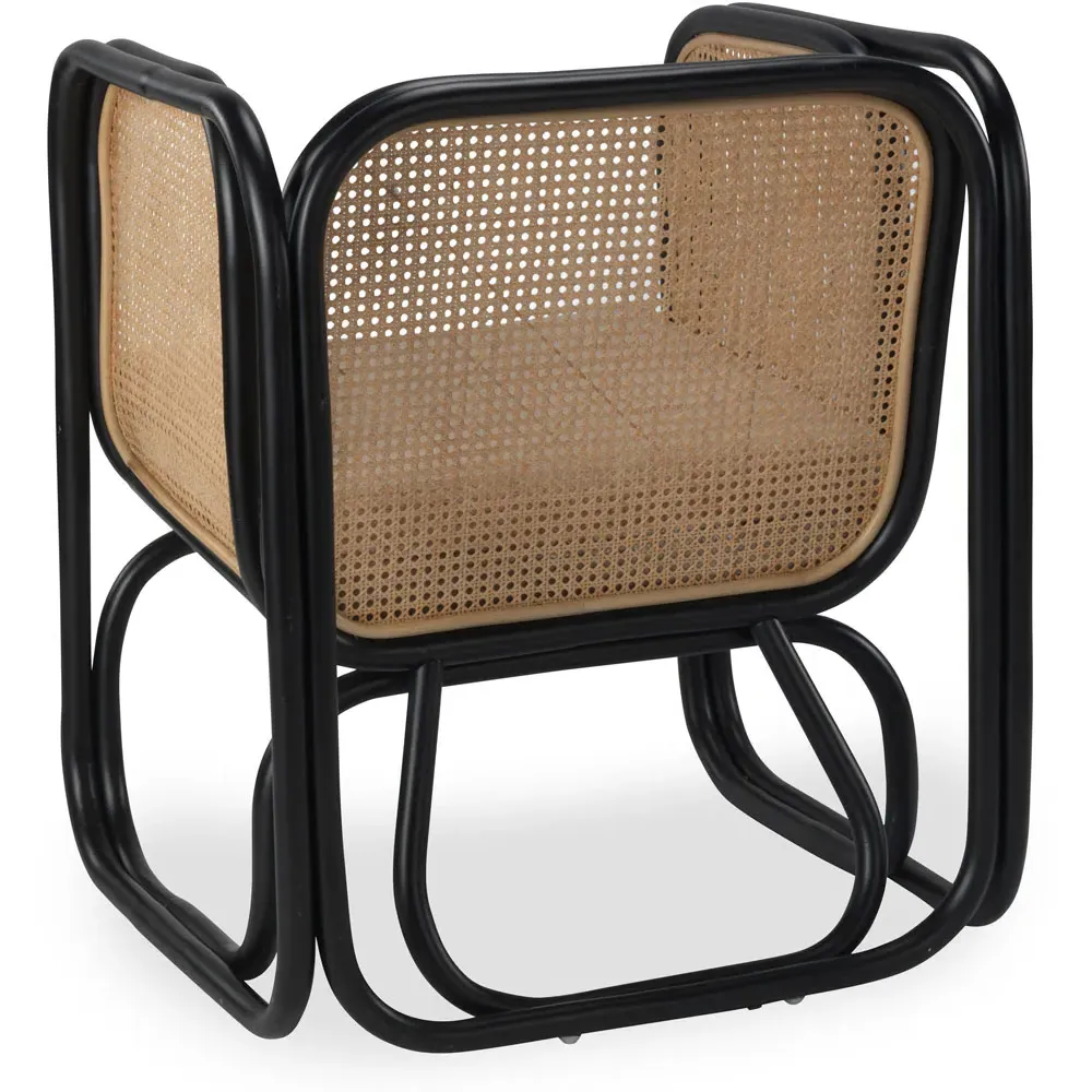 Iconic Rattan Chair - Black, Latte Fabric