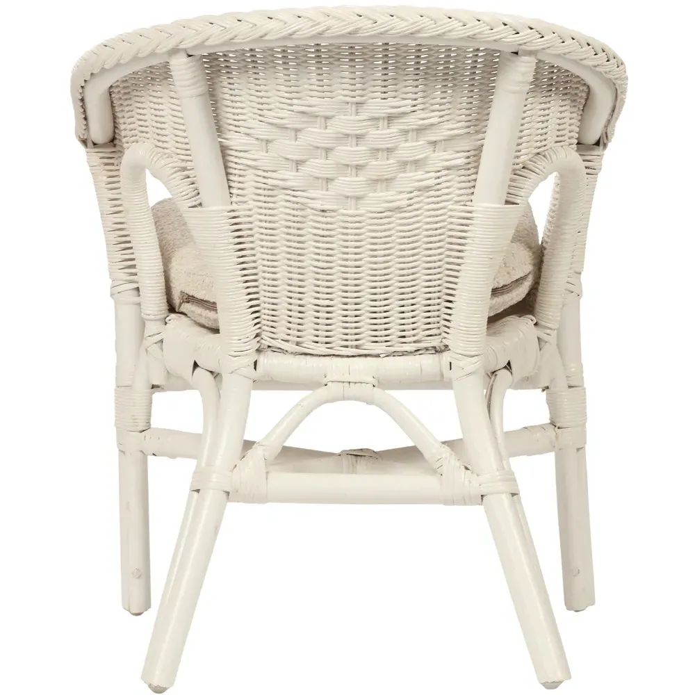 Kid Size Loom Chair with Cushion - White, Wicker