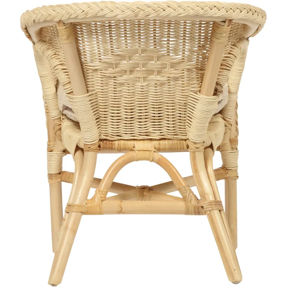 Kid Size Wicker Loom Chair with Cushion - Cream, Rattan