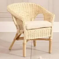 Kid Size Wicker Loom Chair with Cushion - Cream, Rattan