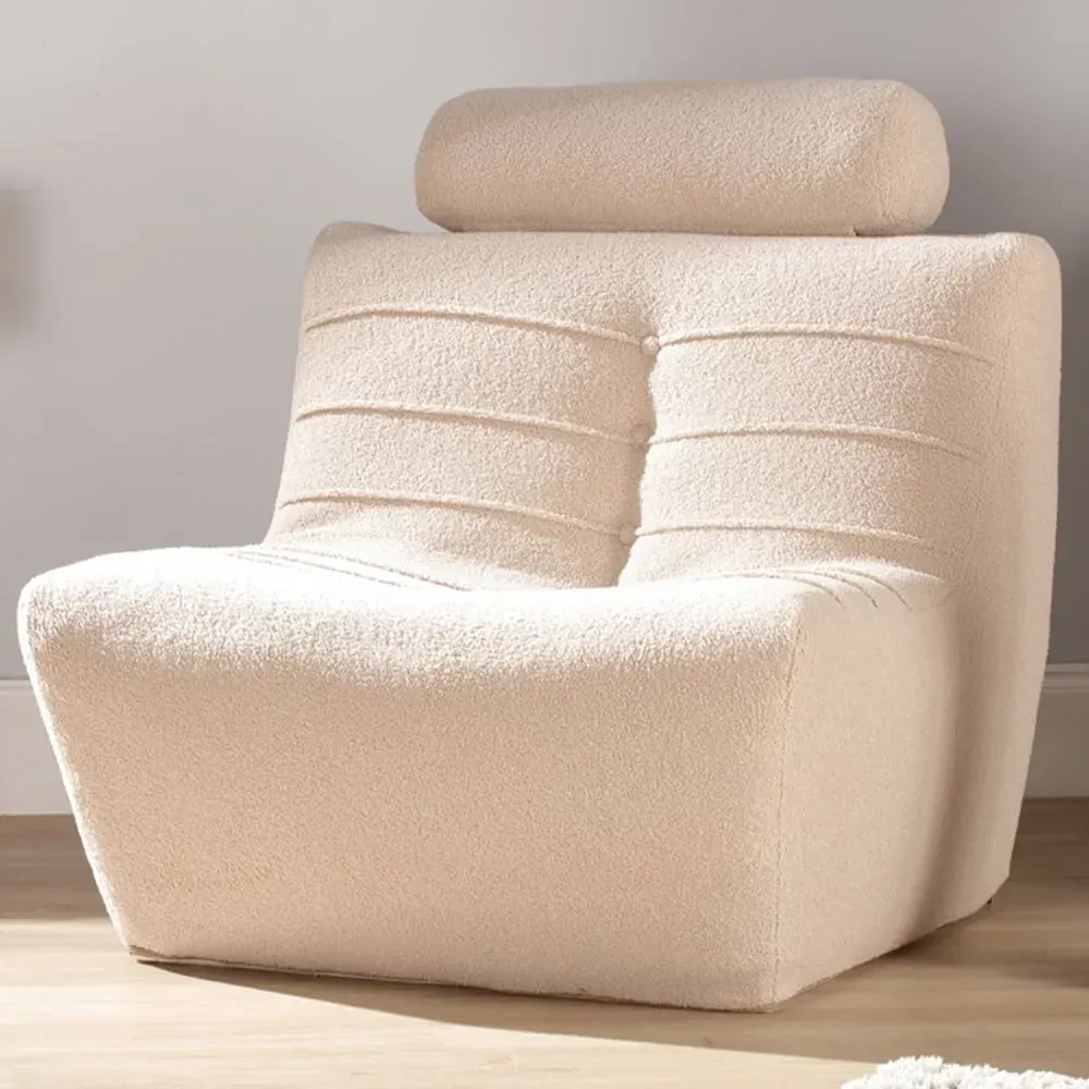 Latte Boucle Cosy Chair - Cream, Boucle Fabric image