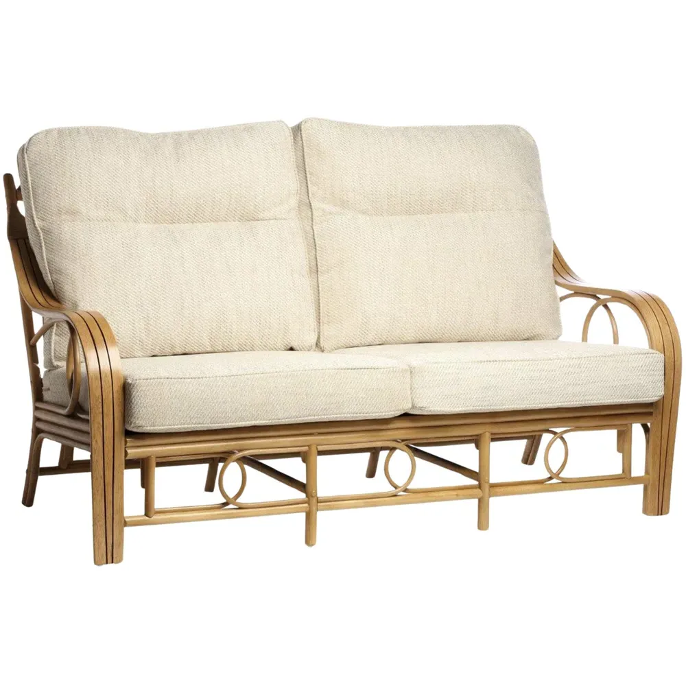 Madrid 3-Seater Sofa - Light Oak, Rattan