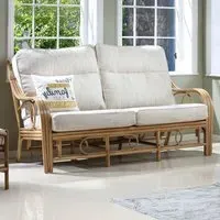 Madrid 3-Seater Sofa - Light Oak, Rattan