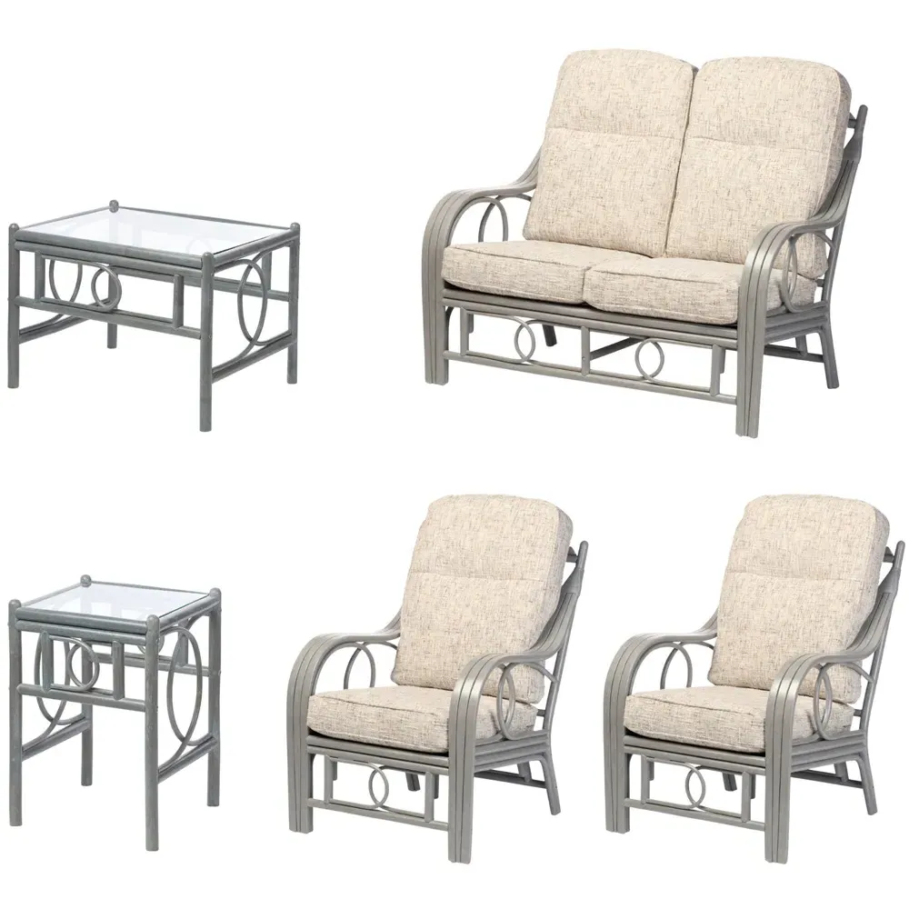 Madrid 4-Seater Sofa Set - Grey, Rattan