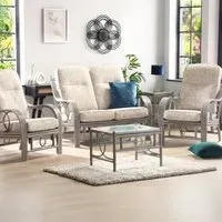 Madrid 4-Seater Sofa Set - Grey, Rattan