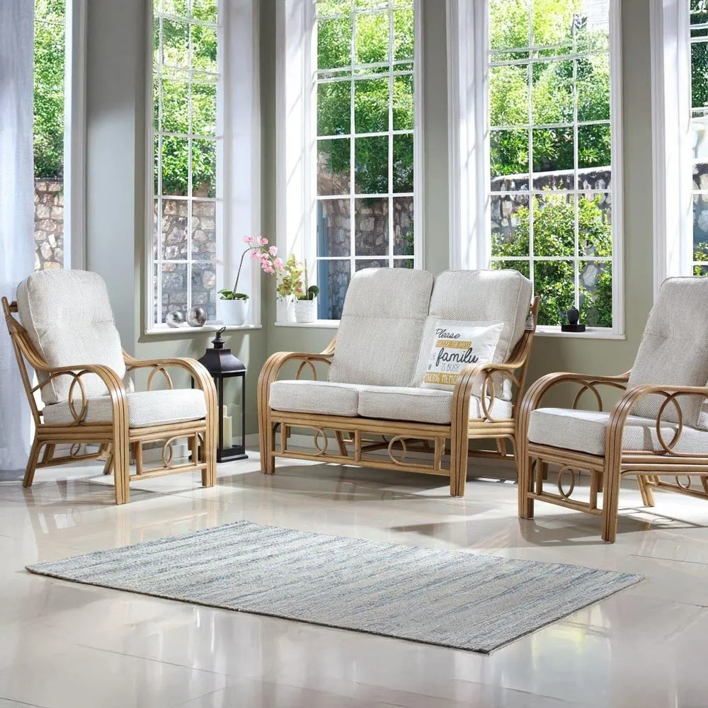 Madrid 4-Seater Sofa Set - Light Oak, Rattan image