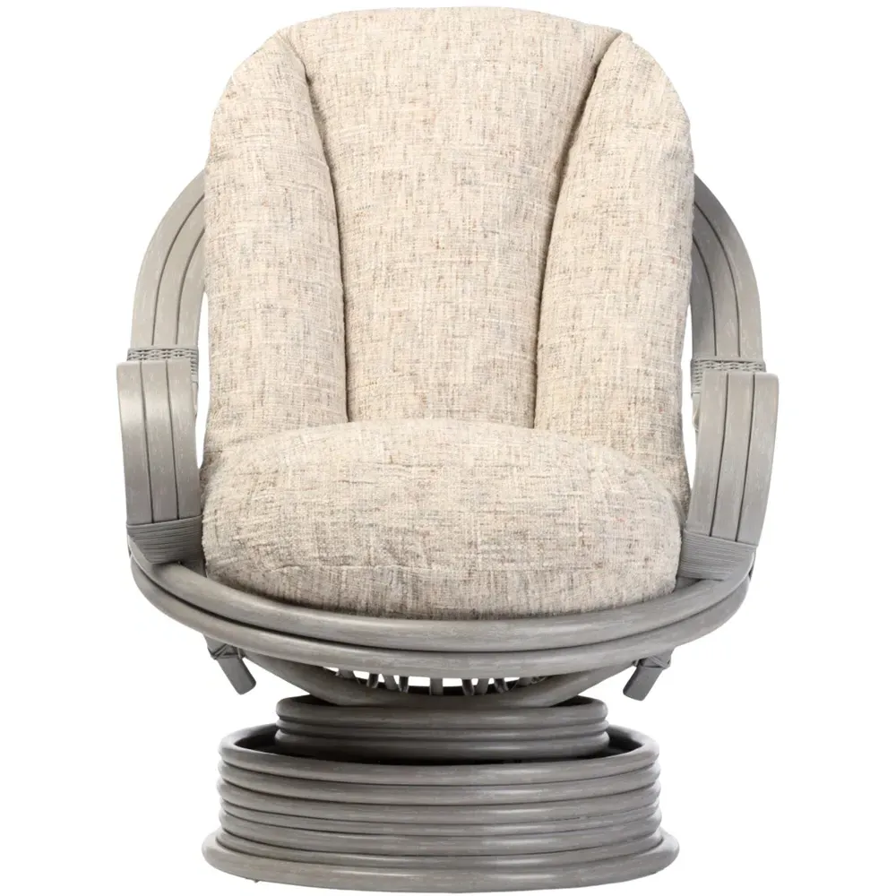 Madrid Swivel Rocking Chair - Grey, Natural Rattan