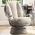 Madrid Swivel Rocking Chair - Grey, Natural Rattan