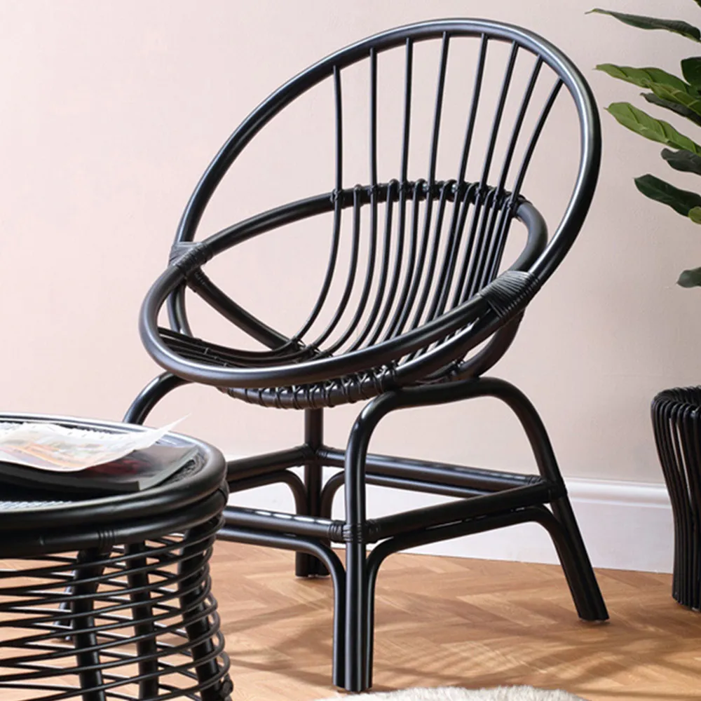 Moon Rattan Accent Chair - Black image