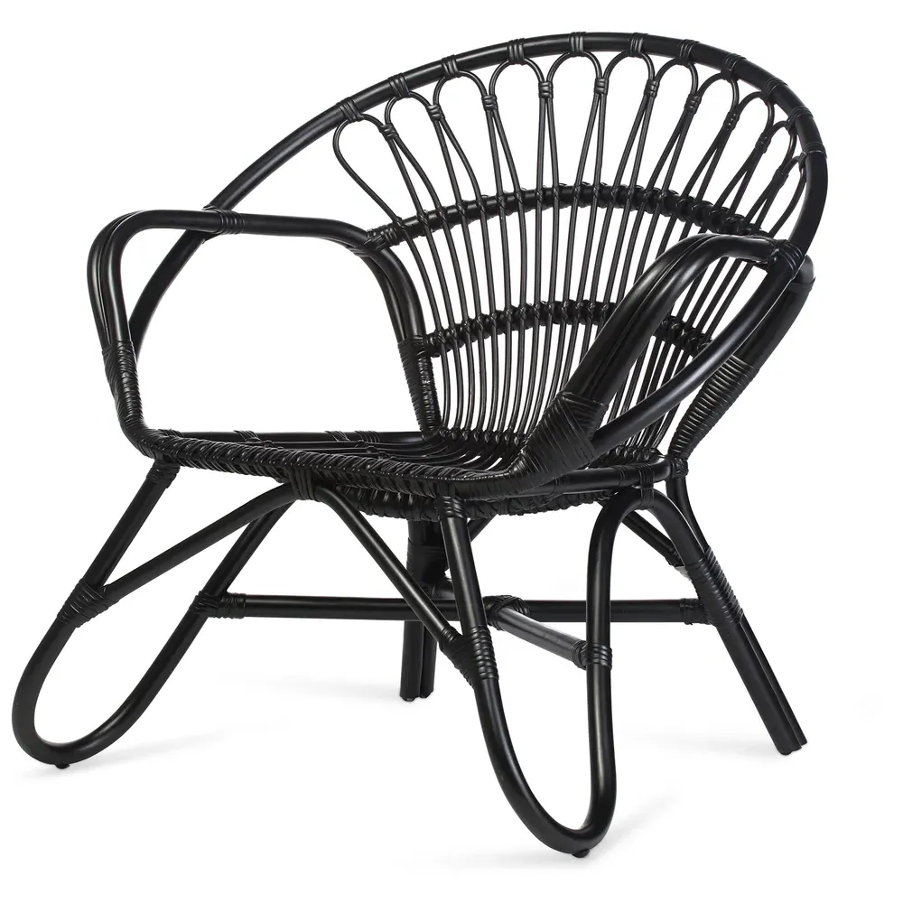 Nordic Rattan Chair - Black