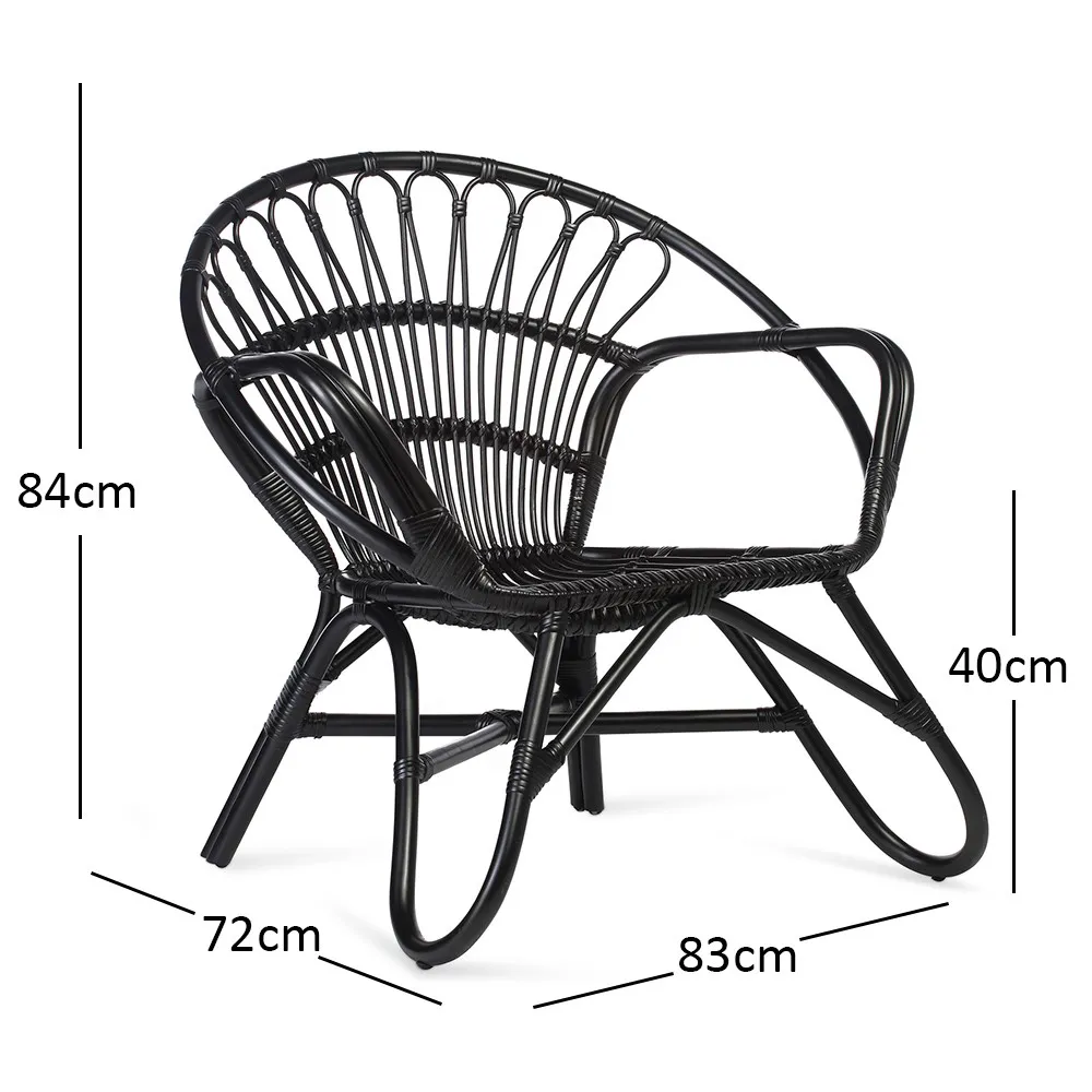 Nordic Rattan Chair - Black