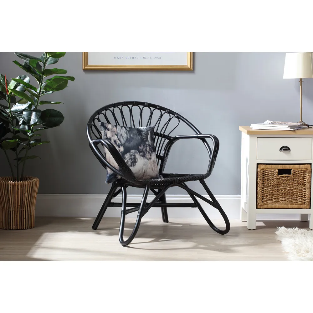 Nordic Rattan Chair - Black