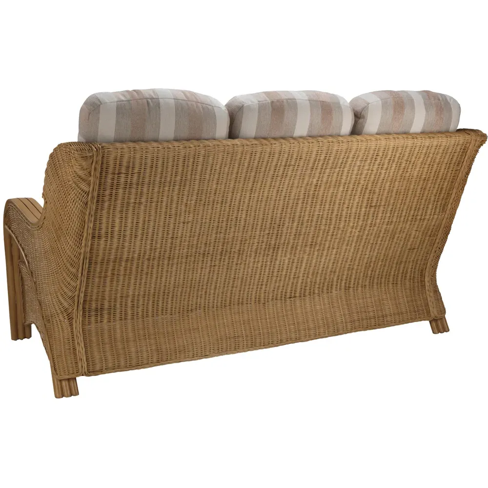 Opera 3-Seater Light Oak Rattan Sofa - Beige
