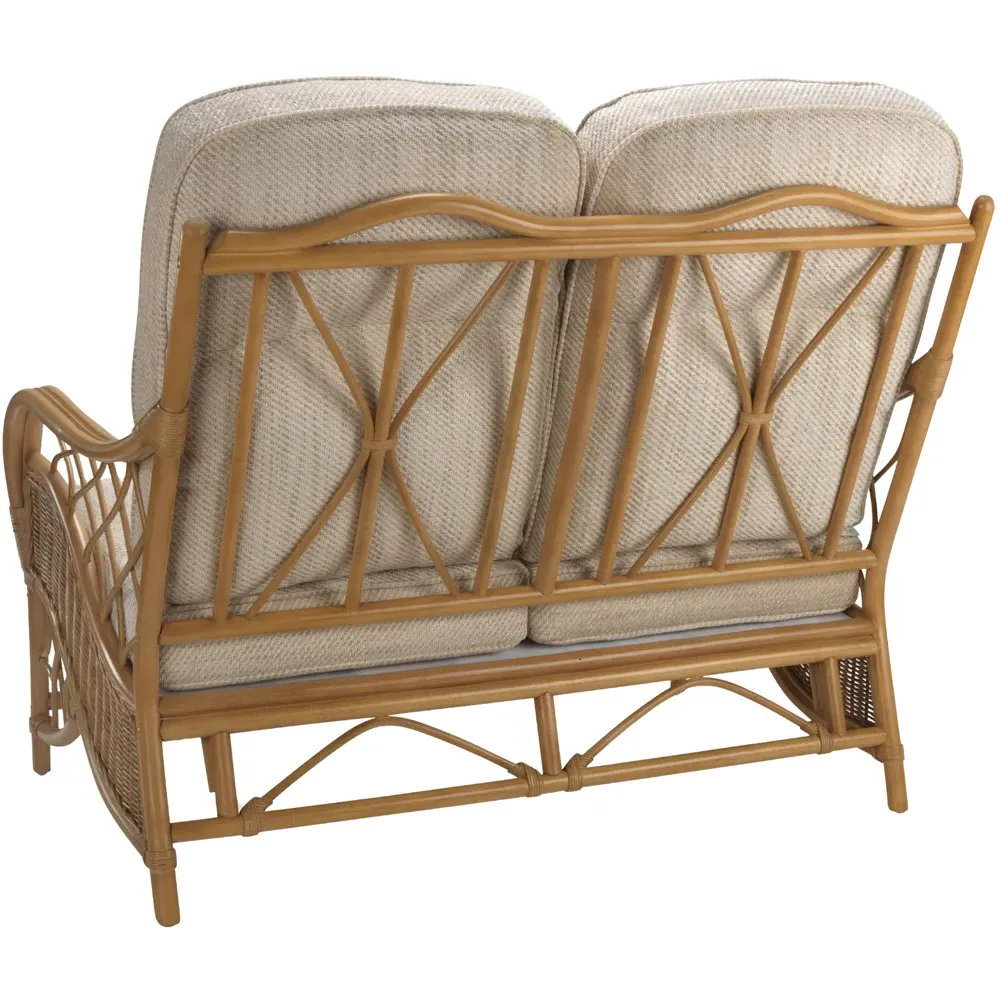 Oslo 2-Seater Sofa - Light Oak, Natural Rattan