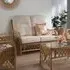 Oslo 2-Seater Sofa - Light Oak, Natural Rattan