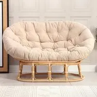 Papasan 2-Seater Sofa - Brown, Natural