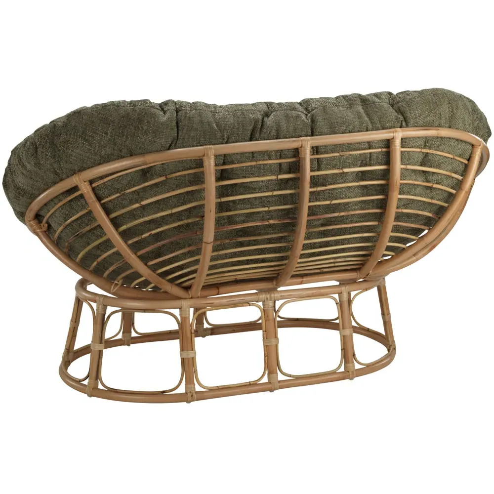 Papasan 2-Seater Sofa with Movable Seat - Sage, Natural