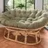 Papasan 2-Seater Sofa with Movable Seat - Sage, Natural