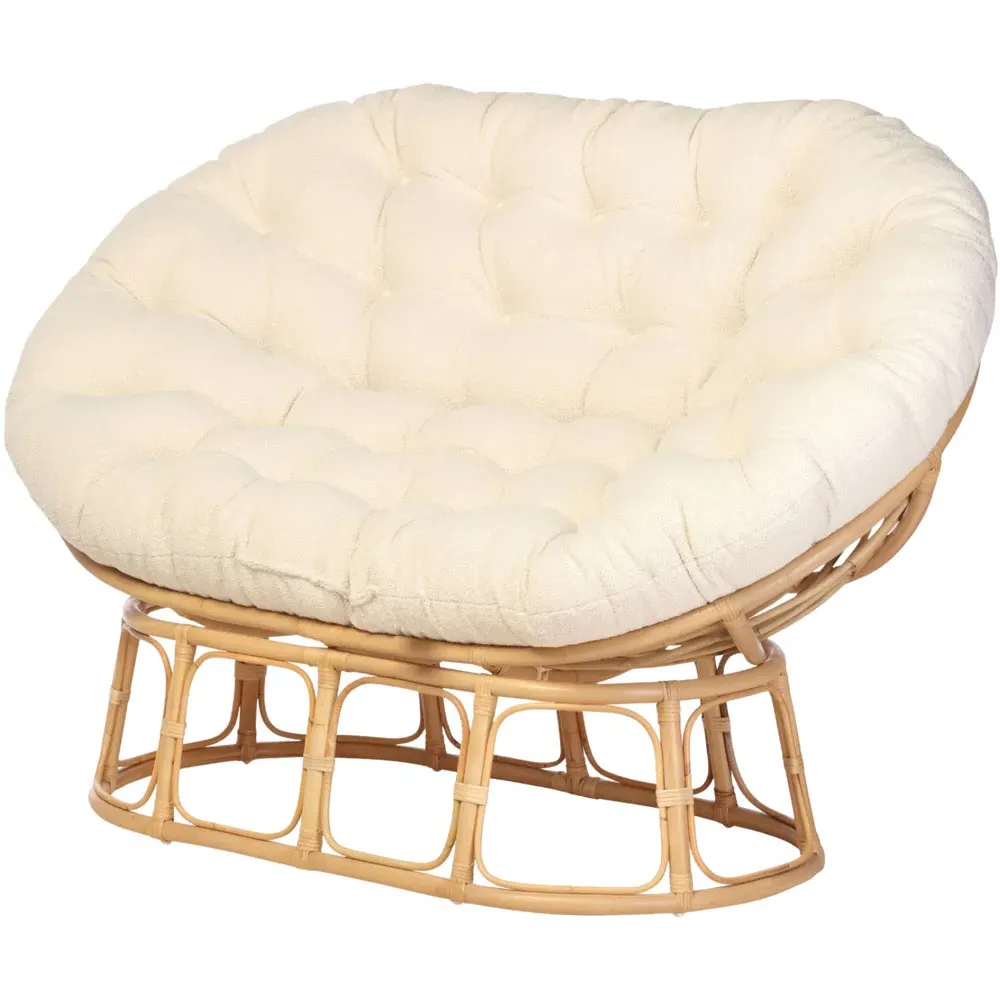 Papasan 2-Seater Sofa with Movable Seat - Vanilla, Natural