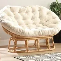 Papasan 2-Seater Sofa with Movable Seat - Vanilla, Natural