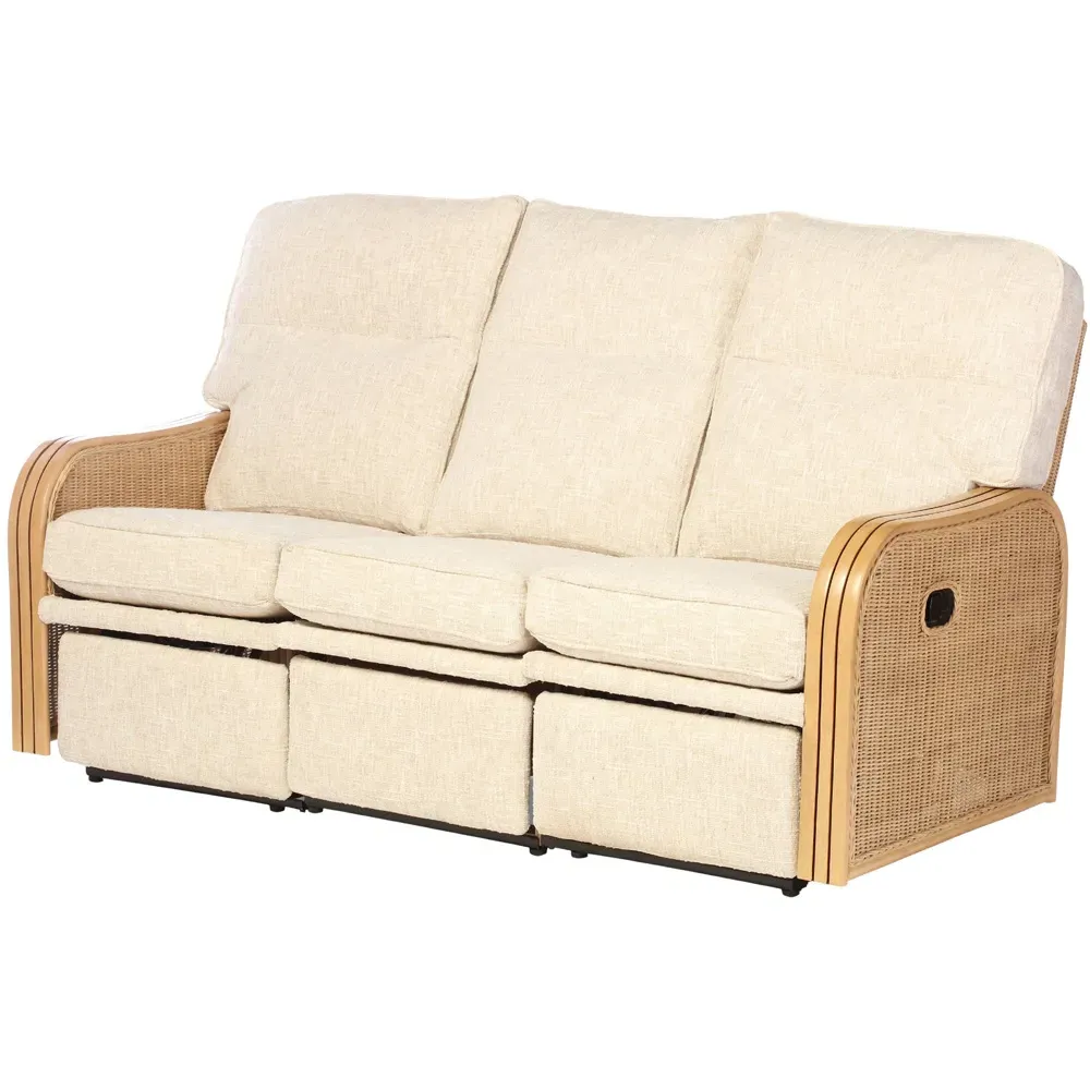 Paris 3-Seater Recliner Sofa - Cream, Cotton