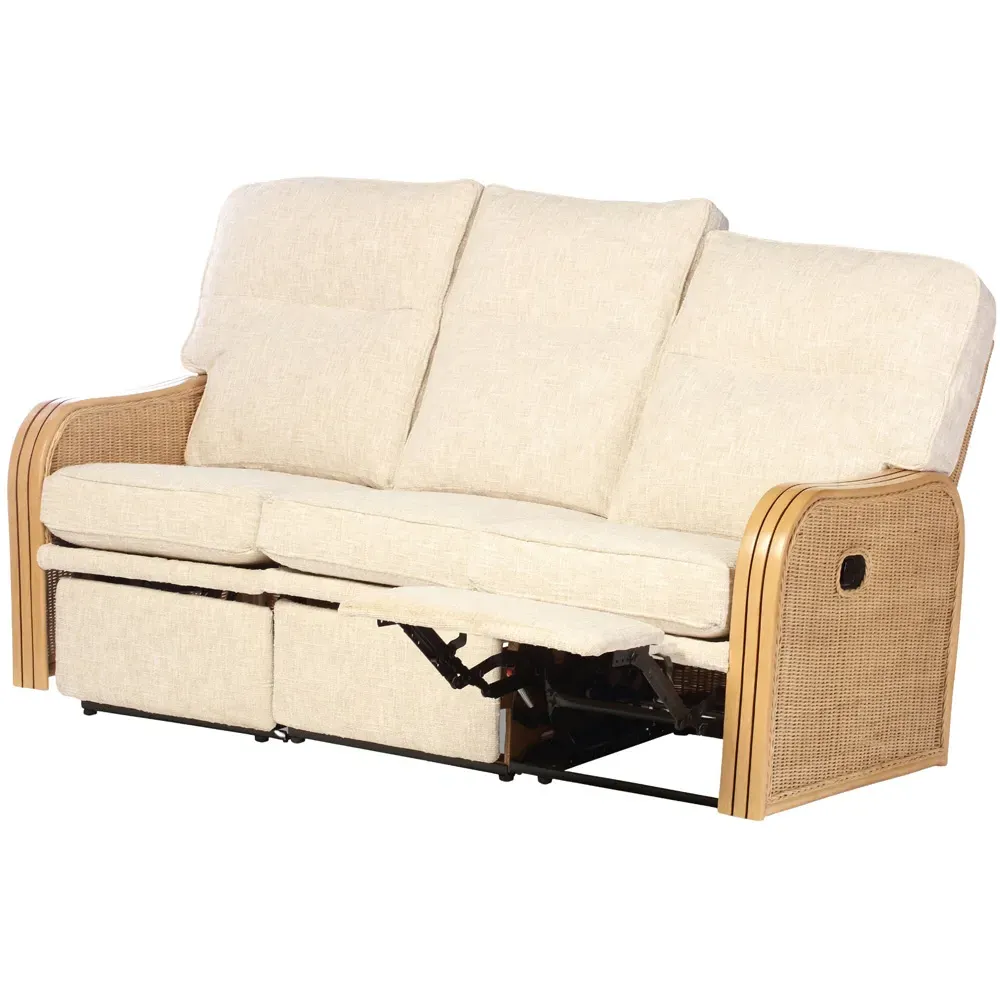 Paris 3-Seater Recliner Sofa - Cream, Cotton