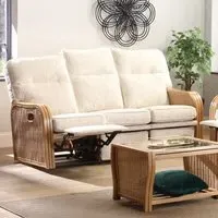 Paris 3-Seater Recliner Sofa - Cream, Cotton