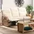 Paris 3-Seater Recliner Sofa - Cream, Cotton