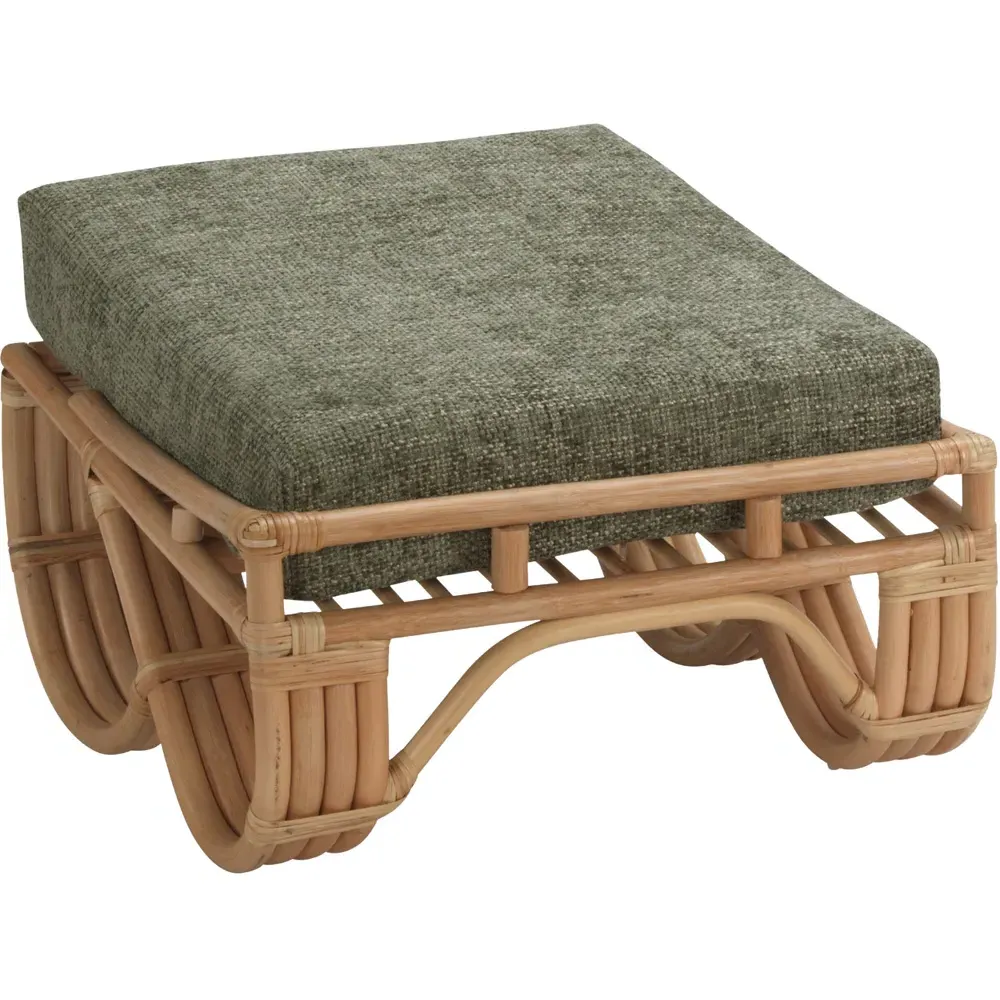 Pretzel Footstool - Natural, Rattan