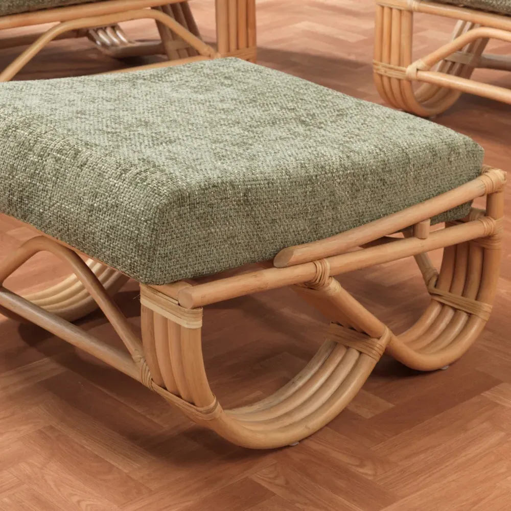 Pretzel Footstool - Natural, Rattan