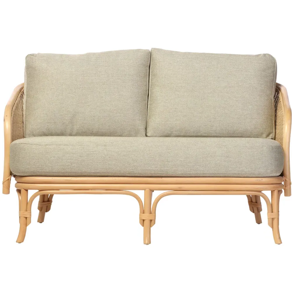 Royal 2-Seater Roma Sage Rattan Sofa - Brown