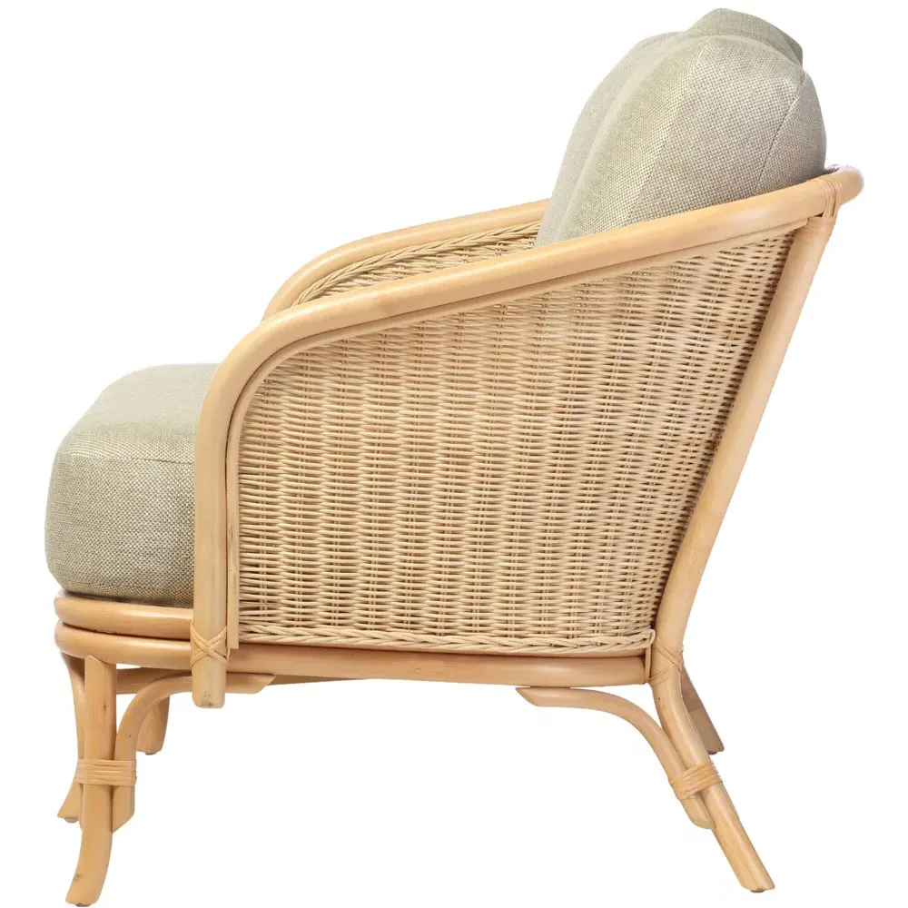 Royal 2-Seater Roma Sage Rattan Sofa - Brown