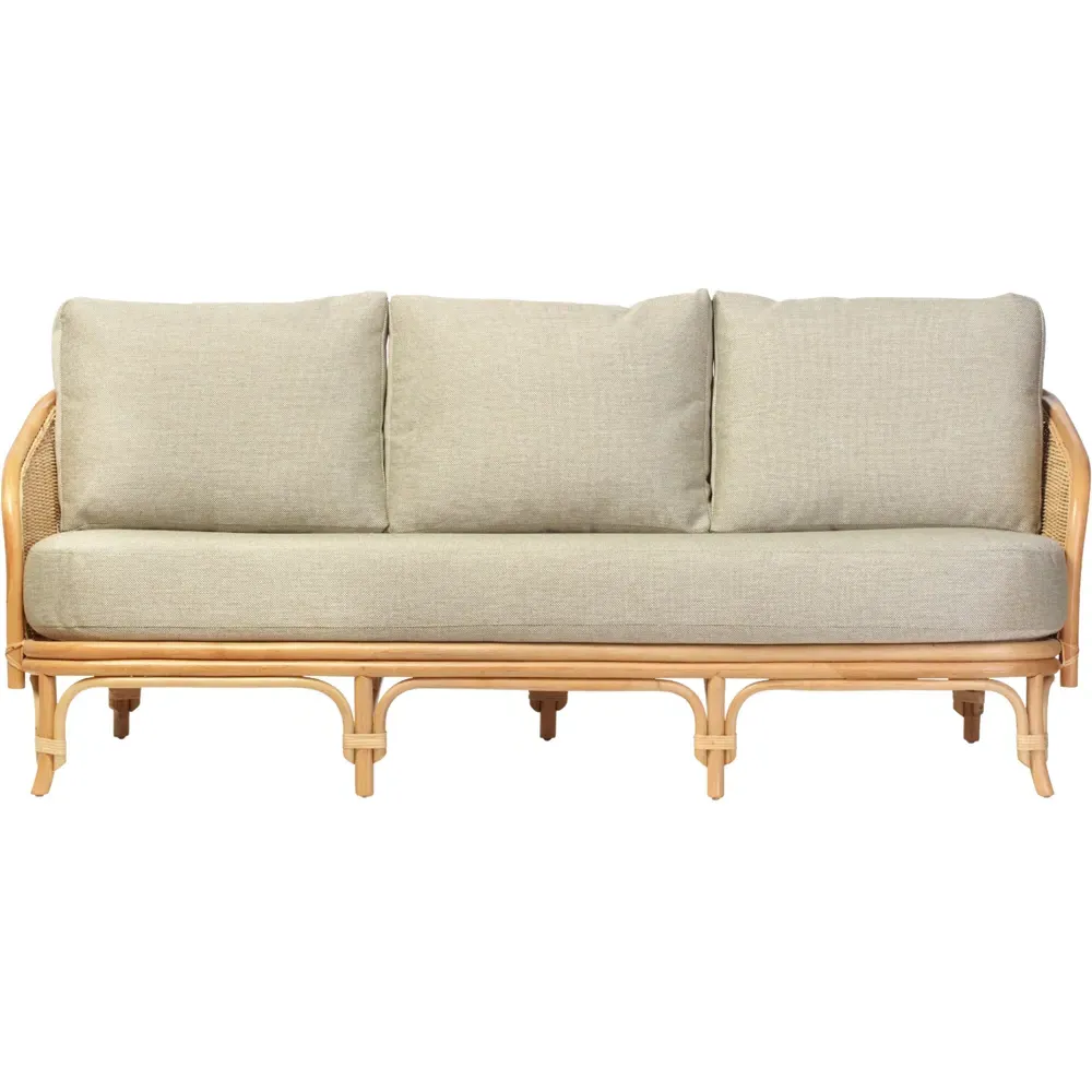 Royal 3-Seater Roma Sage Rattan Sofa - Brown