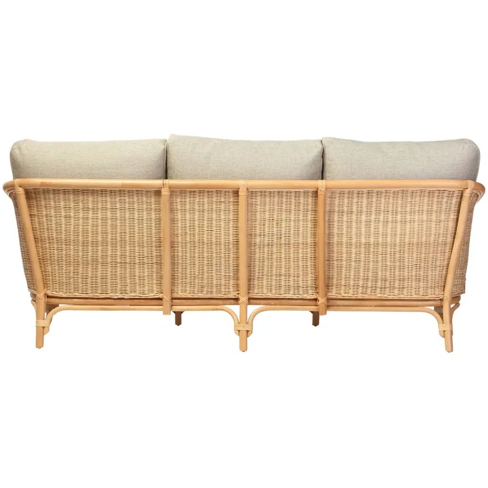 Royal 3-Seater Roma Sage Rattan Sofa - Brown