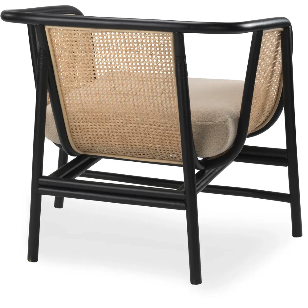 Seoul Rattan Indoor Chair - Black, Boucle